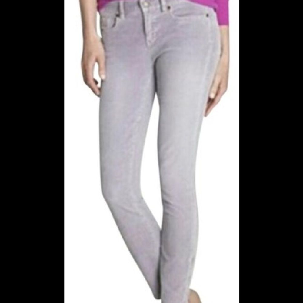 J Crew super corduroy skinny toothpick ankle zip 30 Lilac